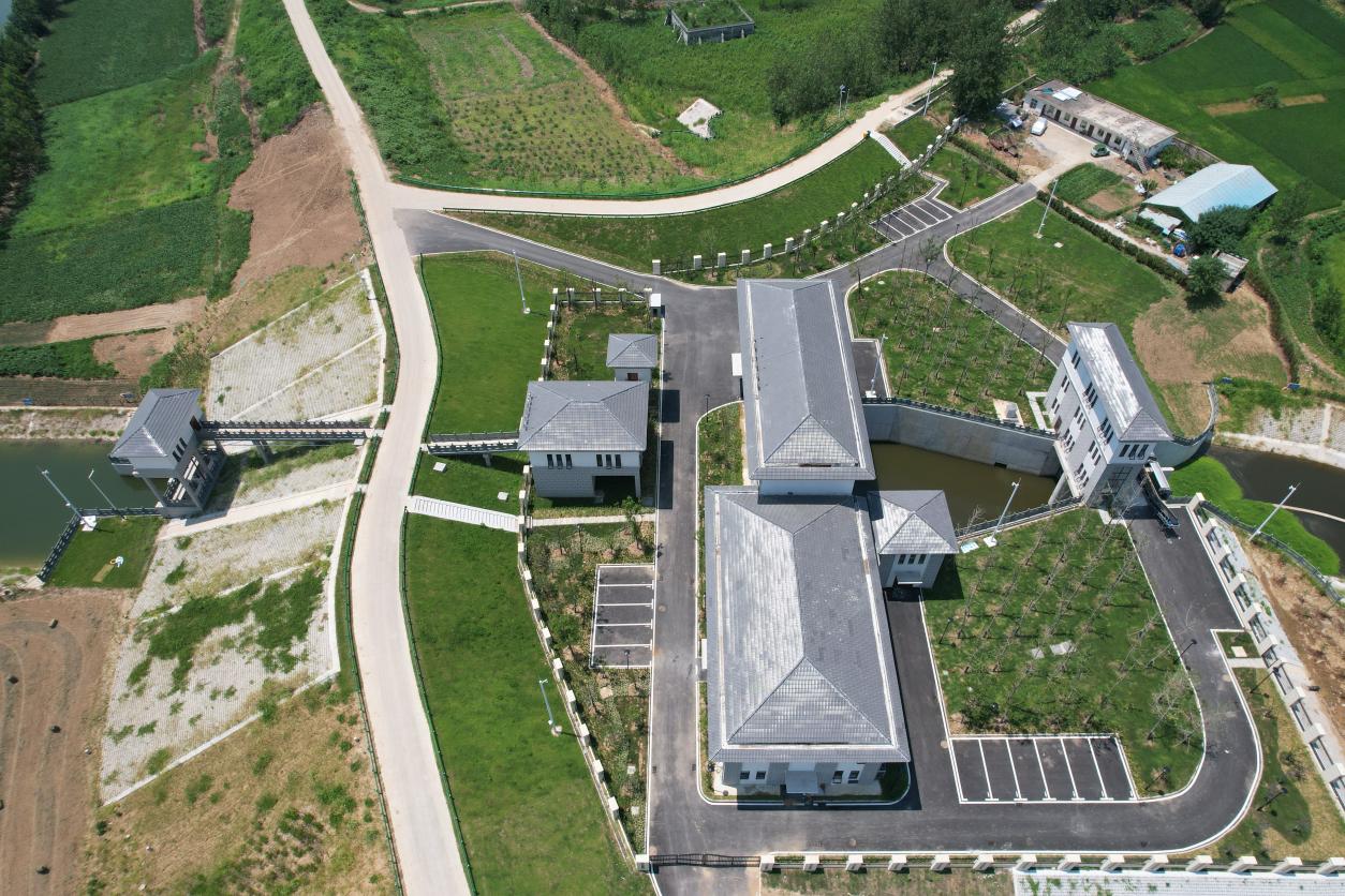 航拍戴家湖排灌站。潁上縣水利局供圖